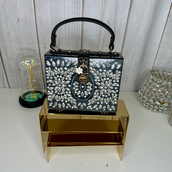 Private Label Handbags - NWT Hard Side Top Handle Embellished Handbag